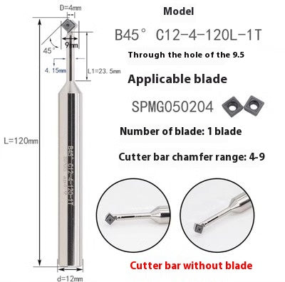 6037 45 degree inside and outside positive and negative chamfering cutter CNC rounding chamfering cutter SD SPK upper and lower bore reverse pull chamfering cutter bar Shandong Denso Pricision Tools Co.,Ltd.